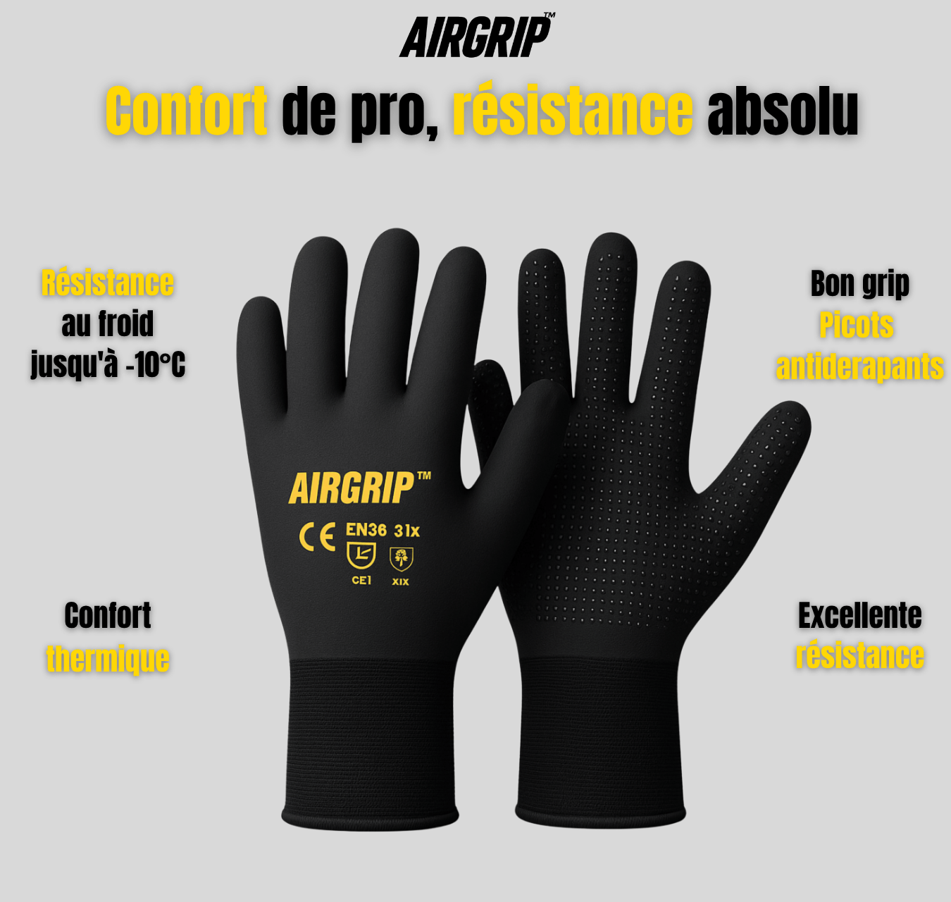 Gants AirGrip™ – Confort de pro, résistance absolu - Airgrip